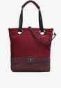 Bordowa Torebka Shopper z Pikowaniem Frideen