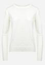 Biały Sweter w Geometryczny Wzór Chliphe