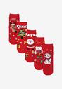 Czerwony 5-pack Skarpet z Motywami Świątecznymi Larotte