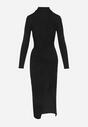 Czarna Sukienka z Asymetrycznym Marszczeniem Maxi Bose
