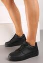 Czarne Sneakersy Sznurowane Finos