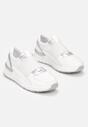 Białe Wsuwane Sneakersy z Metalicznymi Wstawkami Mahori