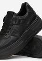 Czarne Sneakersy Sznurowane na Grubej Podeszwie Vemnan