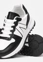 Biało-Czarne Sneakersy przed Kostkę z Licznymi Wstawkami Dras
