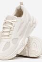 Beżowe Sneakersy z Bieżnikiem i Naszywkami Hene