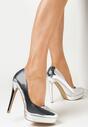 Pantofi stiletto Argintii