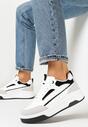 Biało-Czarne Sneakersy na Grubej Podeszwie Nadin