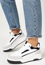 Biało-Czarne Sneakersy na Grubej Podeszwie Nadin