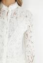 Biała Koszulowa Sukienka z Koronką Jolley