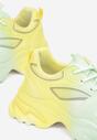 Żółto-Zielone Sneakersy z Efektem Ombre na Tłoczonej Podeszwie Ellick