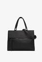 Czarna Torebka Shopper z Imitacji Skóry Lerra
