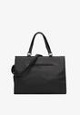 Czarna Torebka Shopper z Imitacji Skóry Lerra