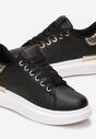 Czarne Sneakersy z Metalicznymi Wstawkami Zolana