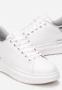 Biało-Srebrne Sneakersy z Metalicznymi Wstawkami Zolana