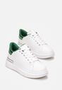Biało-Zielone Sneakersy z Metalicznymi Wstawkami Zolana