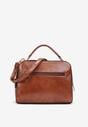 Brązowa Dwukomorowa Torebka ze Skośnym Pikowaniem Silja