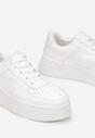 Białe Sneakersy na Platfromie z Bieżnikiem i Perforacją Artie