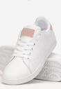 Biało-Różowe Buty Sportowe na Płaskiej Podeszwie ze Sznurowaniem Ecea