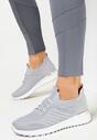 Szare Buty Sportowe z Siateczkową Cholewką z Metaliczną Wstawką Starlette