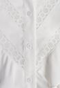 Biała Koszula z Ozdobnym Kołnierzem z Falbaną Acitani