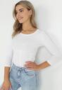 Biała Bawełniana Bluzka Gorsetowa z Rękawem 3/4 Ajay