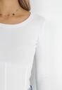 Biała Bawełniana Bluzka Gorsetowa z Rękawem 3/4 Ajay