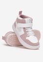 Różowo-Białe Buty Sportowe za Kostkę z Wkładką ze Skóry Naturalnej Kaelanie