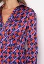 Fioletowa Kopertowa Sukienka z Gumką w Pasie Sabeen
