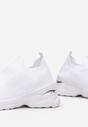 Białe Buty Sportowe na Grubej Podeszwie z Elastyczną Cholewką Jordanne
