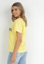 Żółty T-shirt z Nadrukiem Mopon