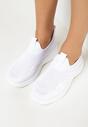 Białe Wsuwane Buty Sportowe z Elastyczną Cholewką Sobhe