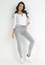 Jasnoszare Jeansy Skinny z Regularnym Stanem Deleah