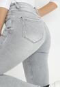 Jasnoszare Jeansy Skinny z Regularnym Stanem Deleah