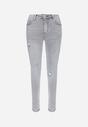 Jasnoszare Jeansy Skinny z Regularnym Stanem Deleah