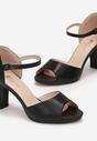Czarne Sandały na Słupku Kashton
