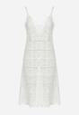 Biała Sukienka Midi z Szydełkowej Tkaniny Xiana
