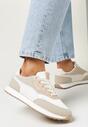 Beżowe Sneakersy Przed Kostkę na Piankowej Podeszwie Eiliya