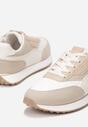 Beżowe Sneakersy Przed Kostkę na Piankowej Podeszwie Eiliya