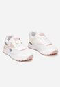 Biało-Różowe Sneakersy Zdobione Wstawkami Garcia