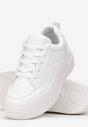 Białe Sneakersy na Platformie Jury