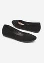 Czarne Balerinki na Płaskiej Podeszwie z Okrągłym Noskiem Ananie