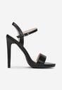 Czarne Sandały na Szpilce Cassena