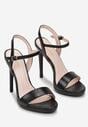 Czarne Sandały na Szpilce Cassena