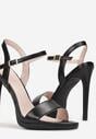 Czarne Sandały na Szpilce Cassena