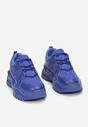 Niebieskie Sneakersy na Grubej Podeszwie z Wstawkami Naindia