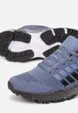 Niebiesko-Czarne Buty Sportowe z Dekoracyjną Podeszwą i Naszywkami Siredia