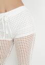 Białe Szydełkowe Spodnie High Waist Tegan