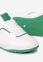 Biało-Zielone Sneakersy z Delikatną Perforacją Gleoria