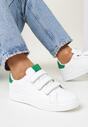 Biało-Zielone Sneakersy Zapinane na Rzepy Fuve