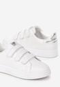 Biało-Srebrne Sneakersy Zapinane na Rzepy Fuve
